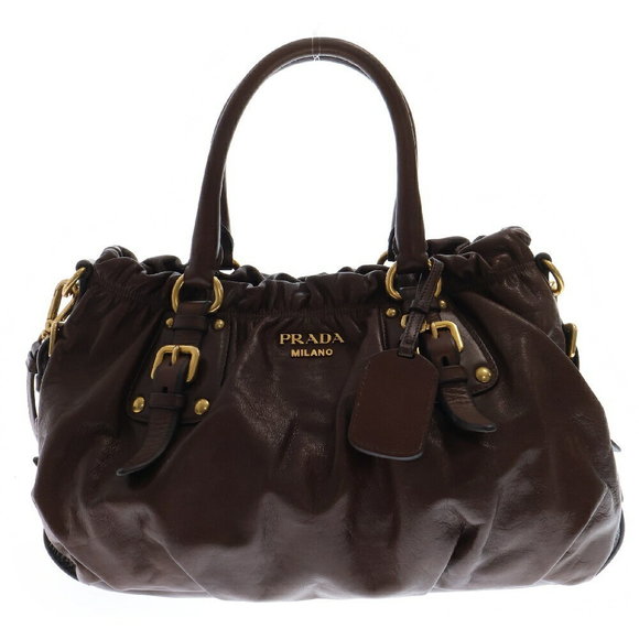 Prada Brown Shoulder Bag Bag Leather - Picture 1 of 6